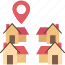 house, location, address, map, marker