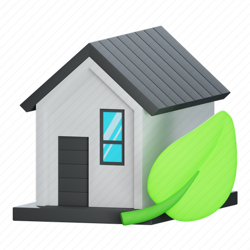 Eco, house, green, ecology, home, environment 3D illustration - Download on Iconfinder