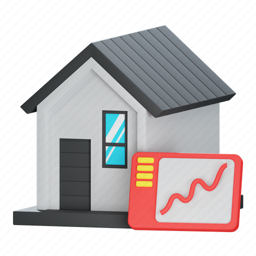 Home, analytics, property, house, circle, chart, price 3D illustration - Download on Iconfinder