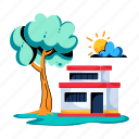 home building, house building, shelter, real estate, house tree
