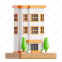 appartment, real estate, property, housing, 3d icon, 3d illustration, 3d render, building
