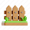 fence, real estate, property, housing, 3d icon, 3d illustration, 3d render, building