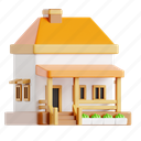 mansion, real estate, property, housing, 3d icon, 3d illustration, 3d render, building