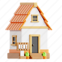 rent, real estate, property, housing, 3d icon, 3d illustration, 3d render, building