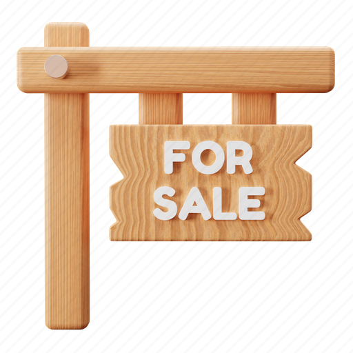 House, for sale, sign, real estate, agent, realtor, offer 3D illustration - Download on Iconfinder