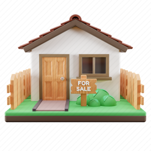 Real estate, house, for sale, agent, realtor, offer, signage 3D illustration - Download on Iconfinder