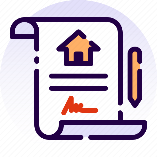 Contract, document, home, house, property, real estate, sign icon - Download on Iconfinder