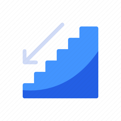 Direction, down, estate, move, orientation, real, stairs icon - Download on Iconfinder
