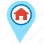 home, house, location, location market, map, pointer 