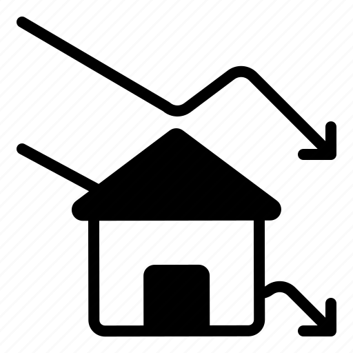 Architecture, building, house, real, estate, graph, down icon - Download on Iconfinder