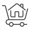 real estate, shopping cart, house, home, buy, buying
