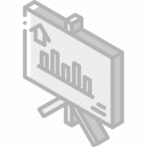 Building, graph, iso, isometric, real estate, sign icon - Download on Iconfinder