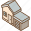 building, garage, houses, iso, isometric, real estate 