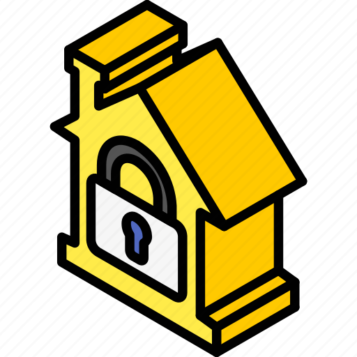 Building, house, iso, isometric, locked, real estate icon - Download on Iconfinder
