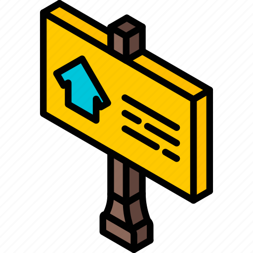 Building, for, iso, isometric, real estate, sale, sign icon - Download on Iconfinder