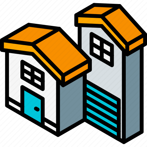 Building, houses, iso, isometric, real estate icon - Download on Iconfinder