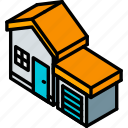 building, garage, houses, iso, isometric, real estate