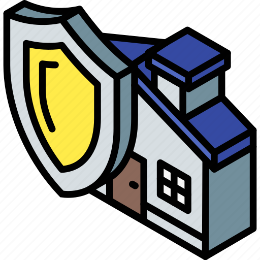 Building, house, iso, isometric, protected, real estate icon - Download on Iconfinder
