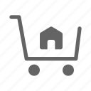 buy, cart, home, house