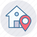 apartment, home, house, house location, map pin, property, real estate