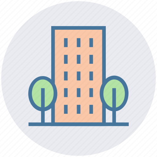 Apartment, architecture, building, office, real estate, skyscraper, trees icon - Download on Iconfinder