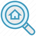 finding, home, house, magnifier, real, real estate, search