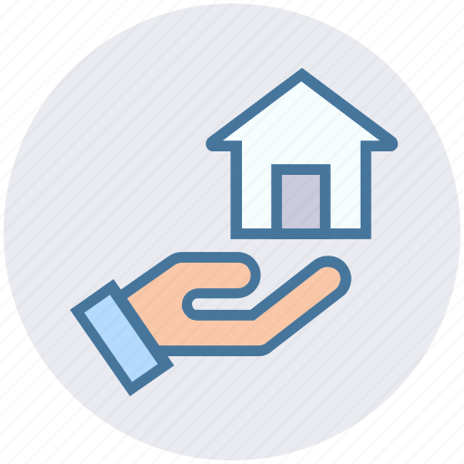 Hand, home, house, house in hand, property insurance, real estate, share icon - Download on Iconfinder