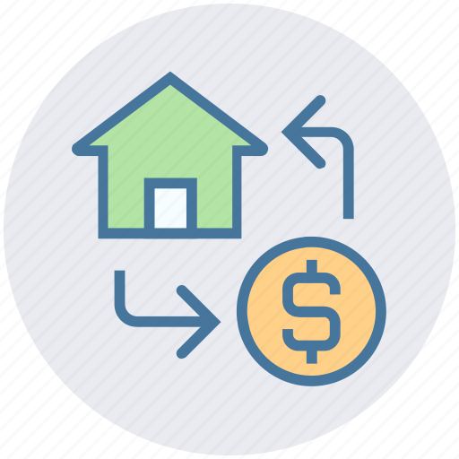 Dollar, exchange, home, house, money, real estate, transaction icon - Download on Iconfinder