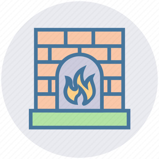 Burning, fire, fireplace, heat, home, house, warm icon - Download on Iconfinder