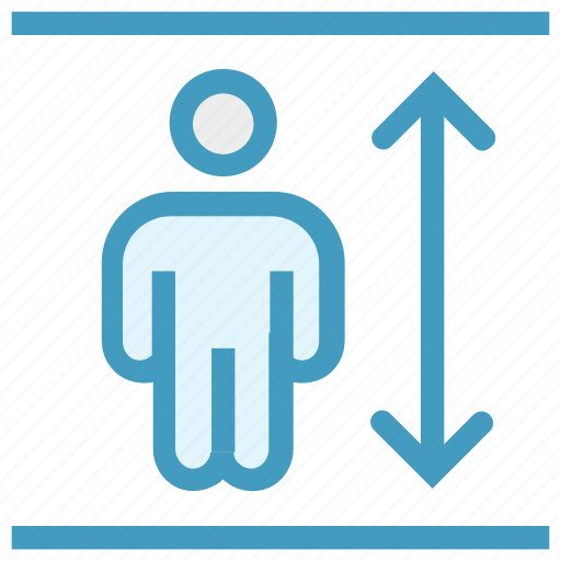 Adjust height, arrow, height, man height, man height check, measure, size icon - Download on Iconfinder