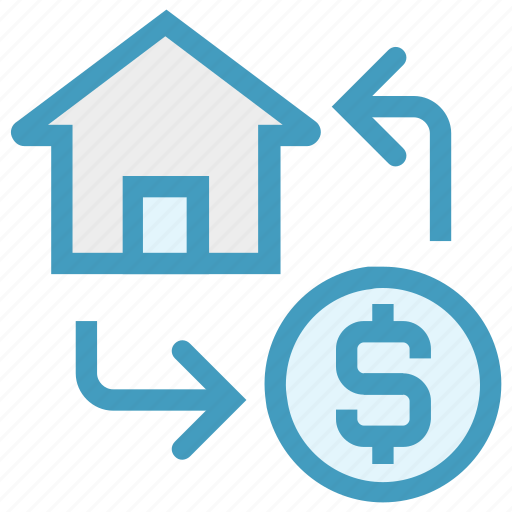 Dollar, exchange, home, house, money, real estate, transaction icon - Download on Iconfinder