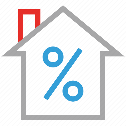 Estate, house, percentage sign, real icon - Download on Iconfinder