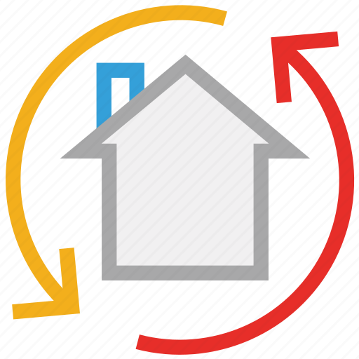 Arrows, house, replacement, rotation icon - Download on Iconfinder