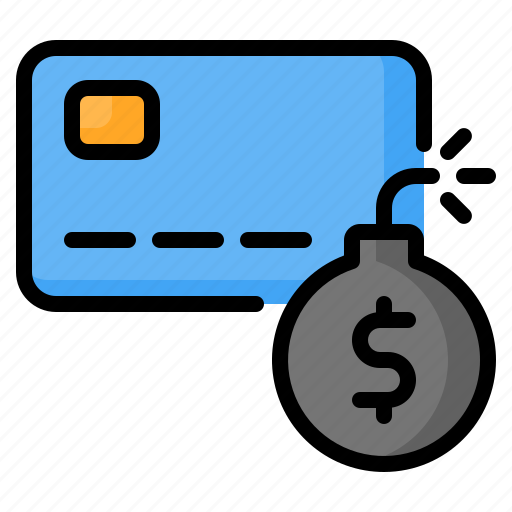 Credit card, debit card, debt, bankruptcy, crisis, recession, bomb icon - Download on Iconfinder