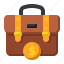 briefcase, payment, method, cash, safety, coin, dollar, money 