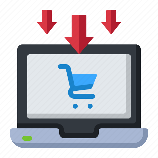 Browser, commerce, shopping, drop, sales, online, down icon - Download on Iconfinder