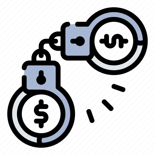 Handcuffs, bankrupt, debt, loan, coin, dollar icon - Download on Iconfinder
