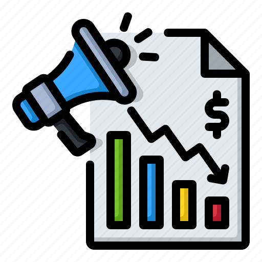 Information, recession, megaphone, loss, graph, report icon - Download on Iconfinder
