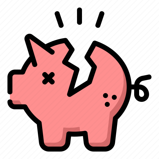 Piggy, bank, cracked, saving, dollars, coin, commerce icon - Download on Iconfinder