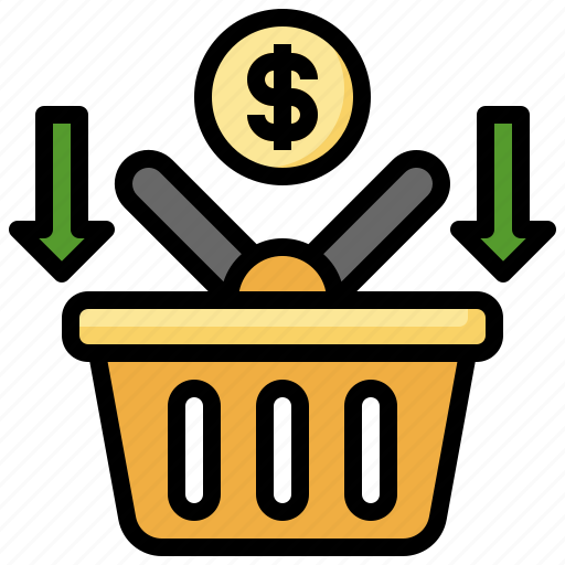 Shopping, drop, sales, down, money icon - Download on Iconfinder