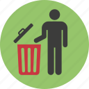 basket, bin, environment, garbage, people, person, recycle, trash