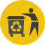 basket, bin, conservation, ecology, environment, garbage, people, person, recycle, trash 