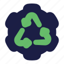 setting, recycle, cog, interface, arrow