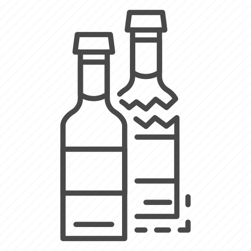 Alcohol, bottle, broken, crack, danger, glass, shattered icon - Download on Iconfinder