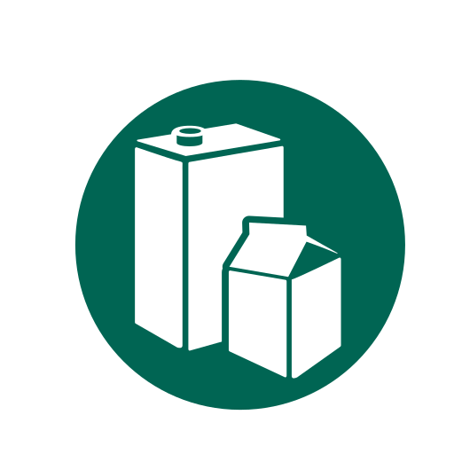 Aseptic carton, beverage, cartons, food, gable top, recycling icon - Free download