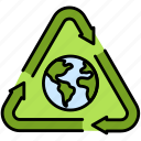 recycling, green, arrows, and, globe