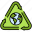 recycling, green, arrows, and, globe 