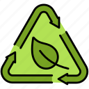 recycling, leaf, symbol, or, ecologic