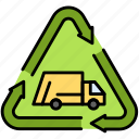 recycling, triangle, and, garbage, truck