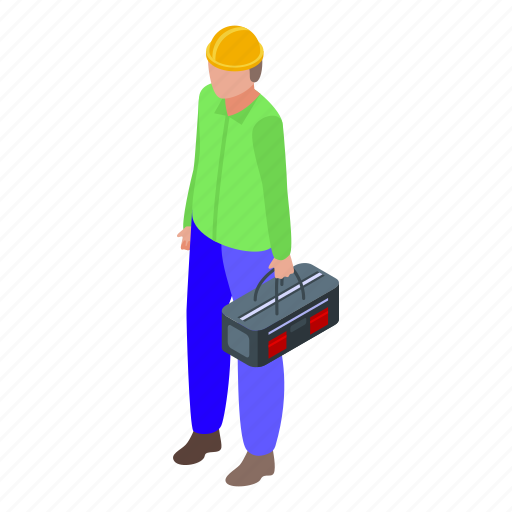 Man, tool, box, isometric icon - Download on Iconfinder